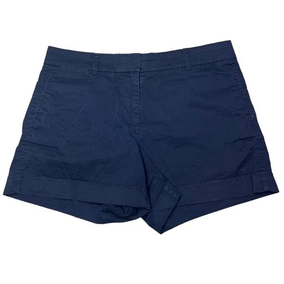 J.Crew Chino navy blue flat pocket shorts size 6 - Picture 1 of 4